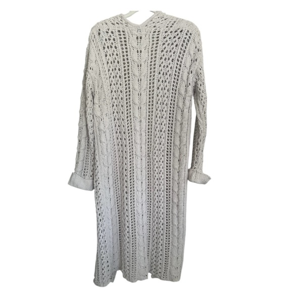 Moon & Madison White Long Open Knit Cardigan - Picture 2 of 7